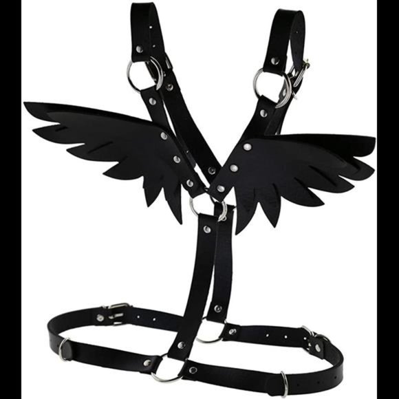 Women Girl Leather Body Bra Chest Harness Belt Adjustable Gothic Pun main image 4